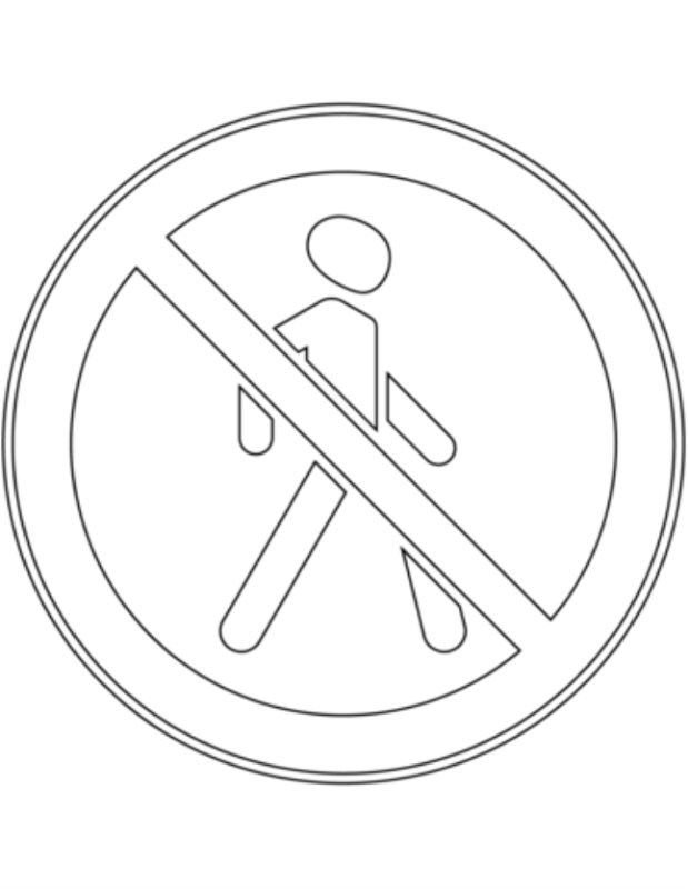 Движение пешеходов запрещено знак раскрасить