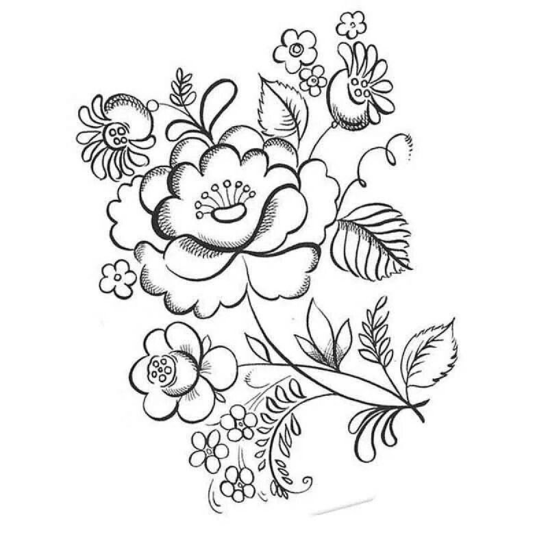 Хохлома рисунок для раскрашивания