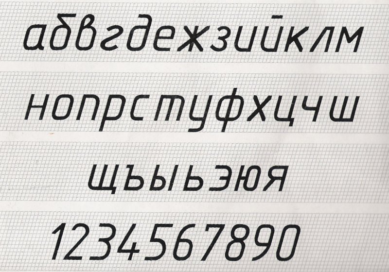 Трафарет чертежного шрифта