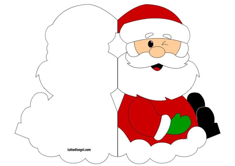 Шаблон Деда Мороза для аппликации