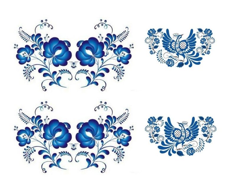 Орнаментовая роспись Гжель