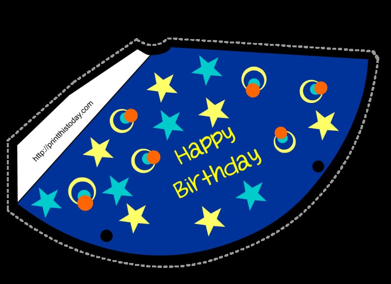 Трафарет колпачка на день рождения