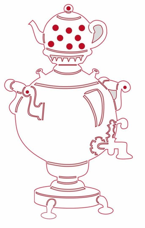 Тульский самовар нарисовать
