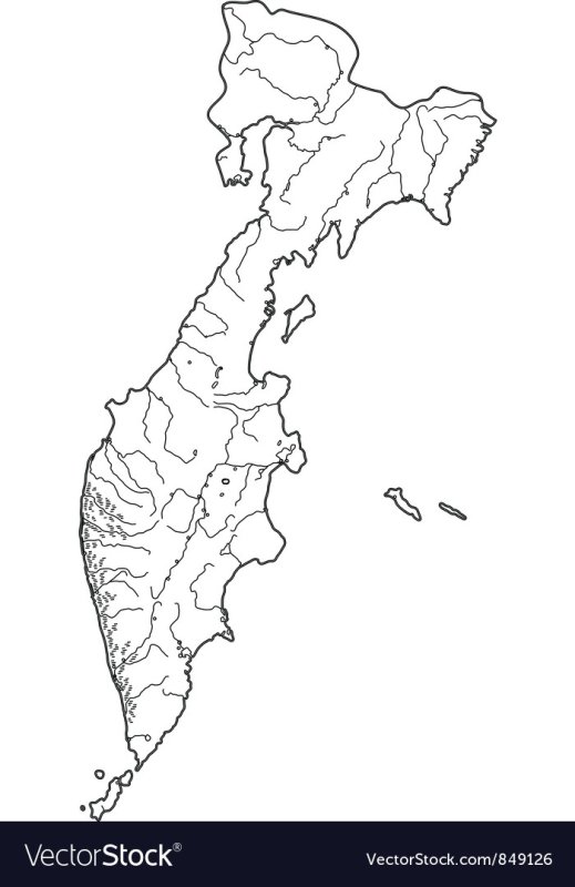 Полуостров Камчатка карта вектор
