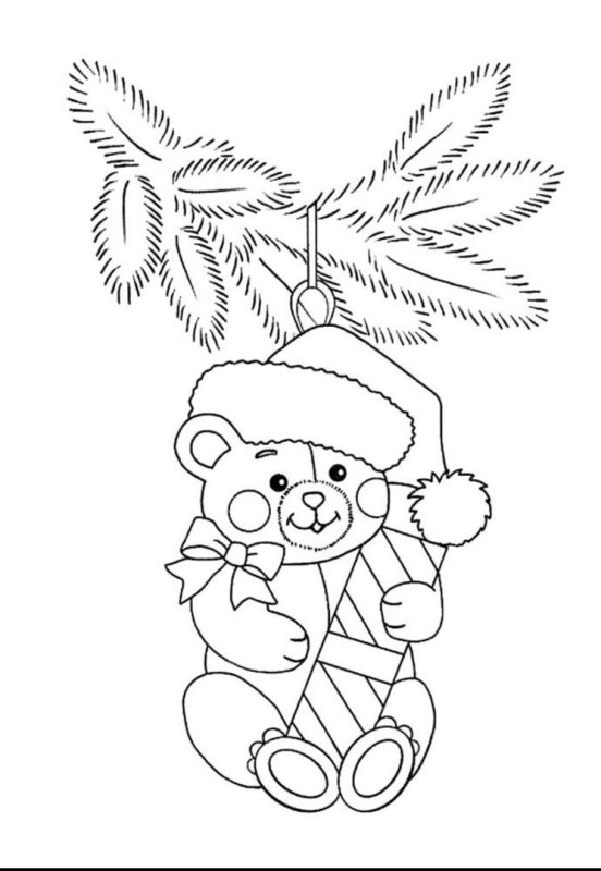 Елочные игрушки раскраска