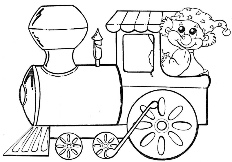 Раскраска паровоз с вагончиками