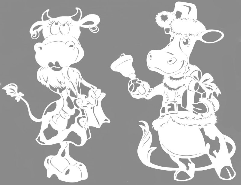 Трафарет на окна новый год 2023