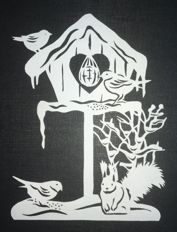 Зимние вырезанки на окна