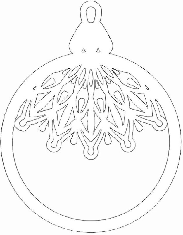 Вытынанка шарики новогодние