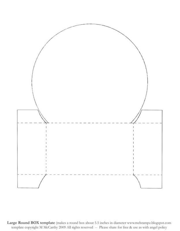 Развертка круглой коробки