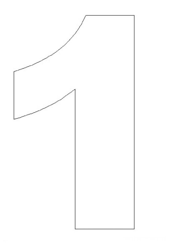 Цифра 1 трафарет