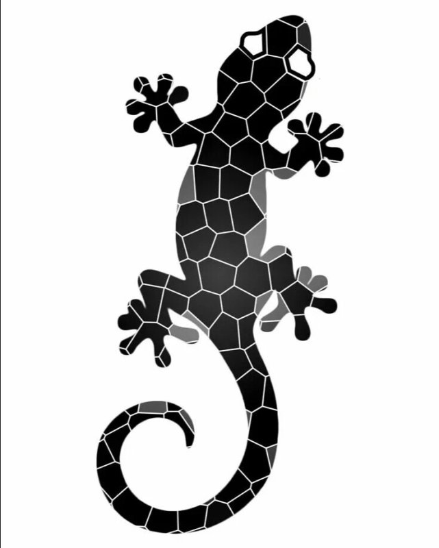 Ящерка трафарет