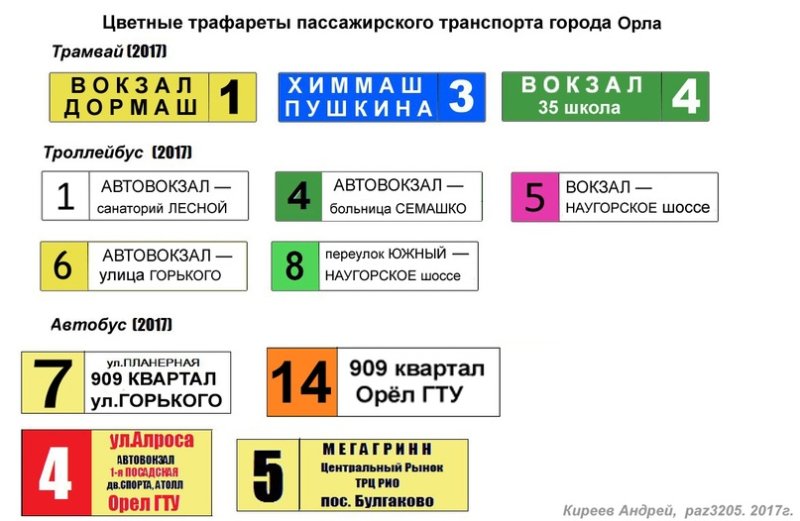 Таблички в маршрутку