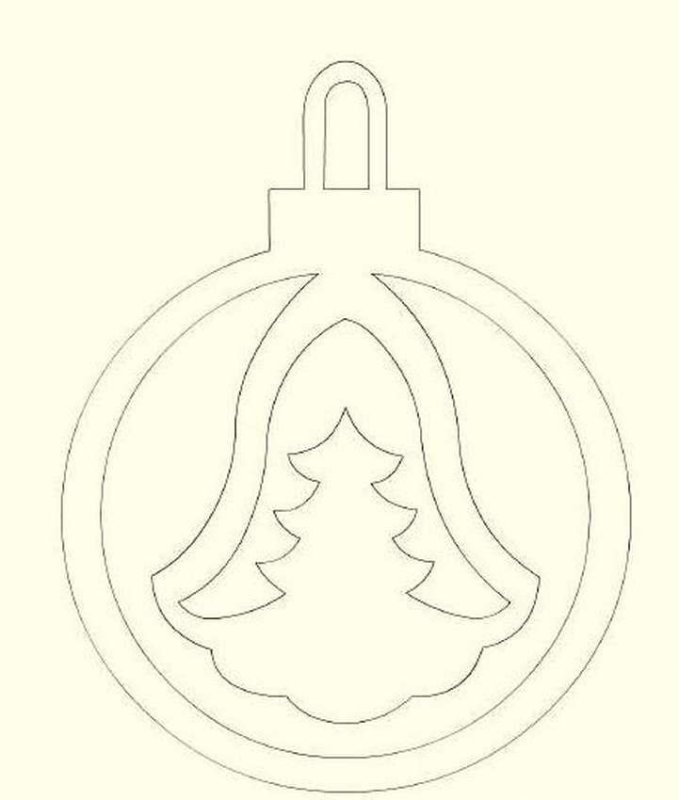 Новогодние шары трафарет