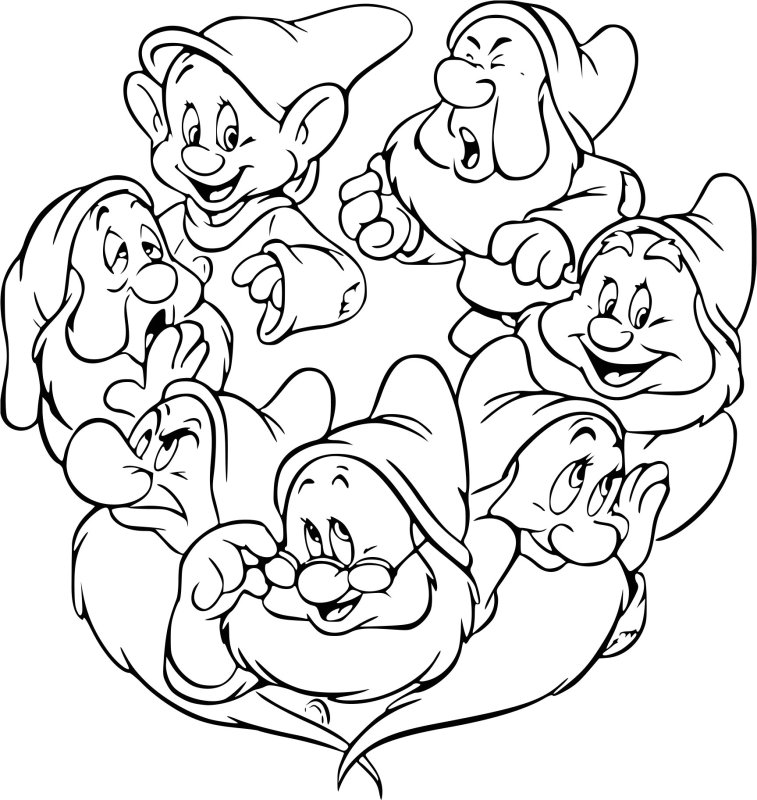 Гномы раскраска