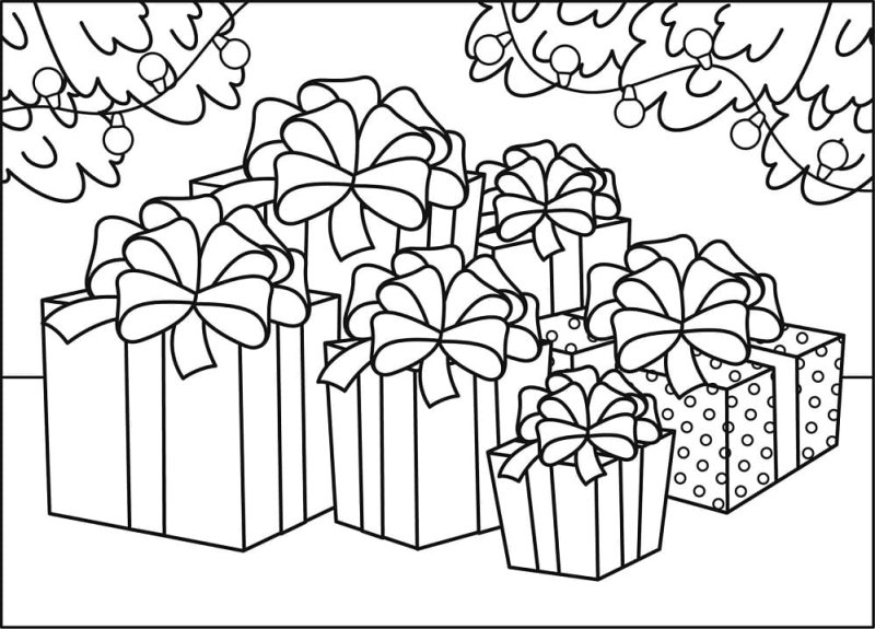Подарок раскраска