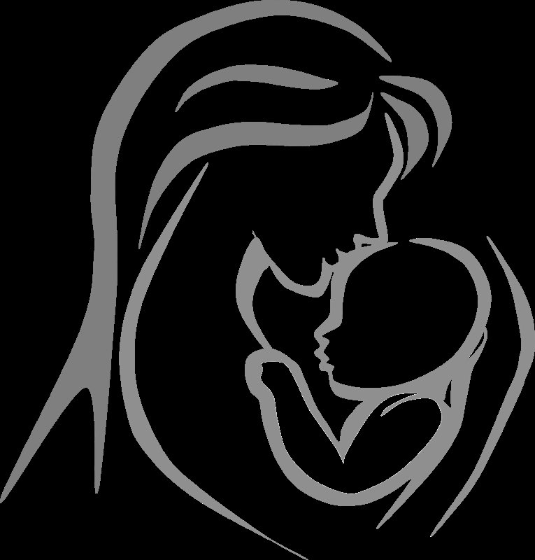 Мать и дитя силуэт