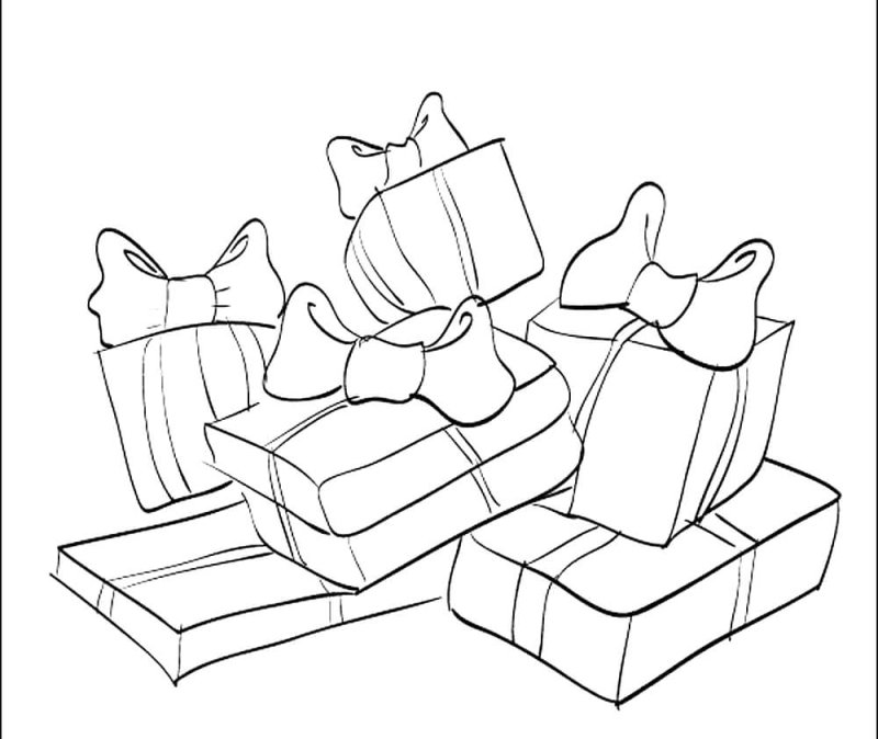 Подарок раскраска