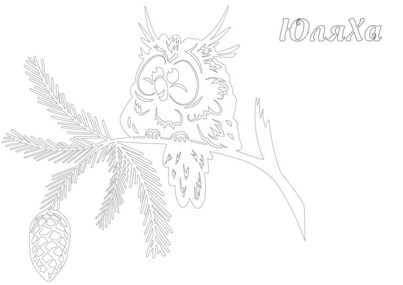 Трафареты на окна Сова