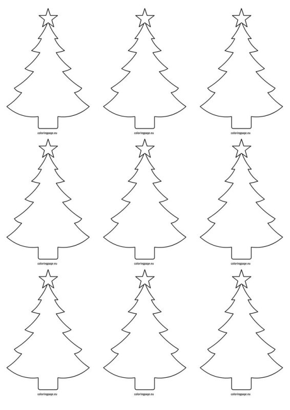 Елочка трафарет для вырезания