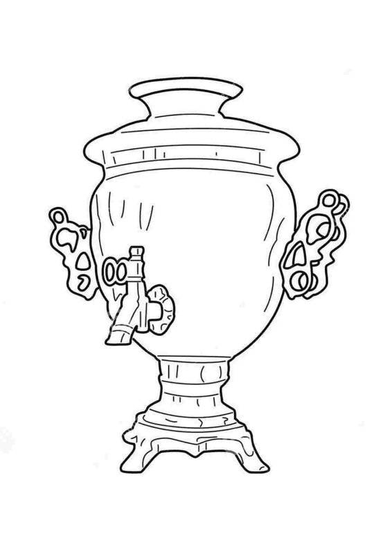 Тульский самовар разукрашка