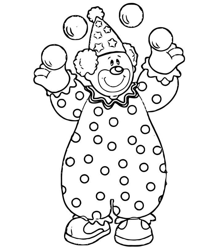 Клоун раскраска для детей