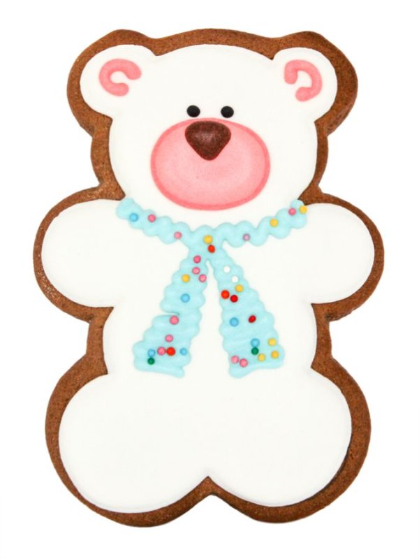 Имбирный пряник белый медведь