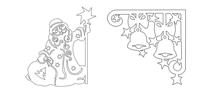 Новогодние картинки на окна