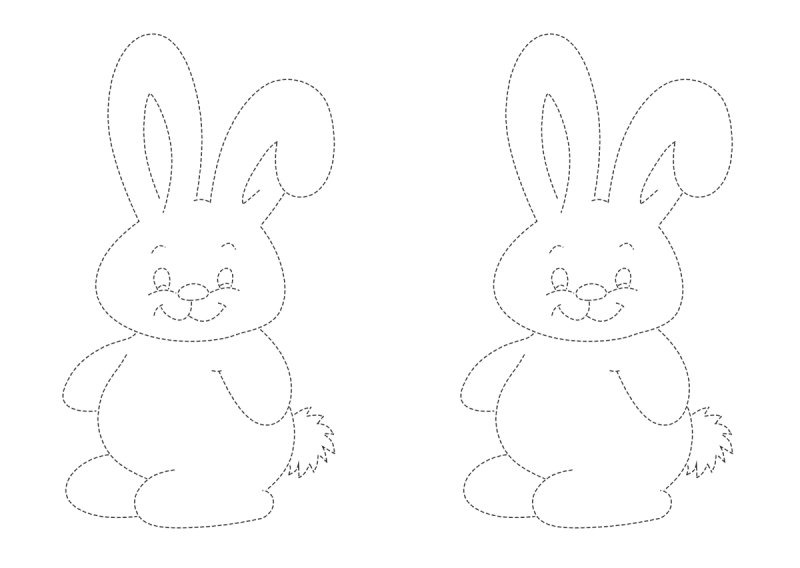 Шаблон зайца для рисования