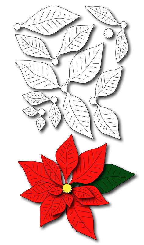 Шаблон цветка пуансетии