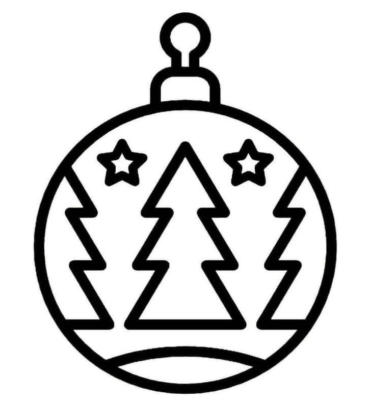 Трафарет елочной игрушки для вырезания