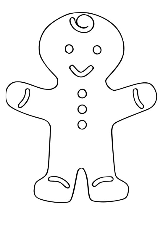 Пряничный человечек трафарет