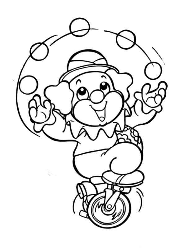 Раскраска весёлый клоун для детей