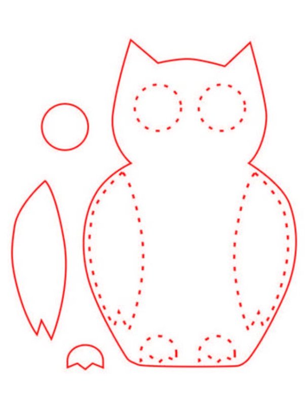 Трафарет Совы для аппликации