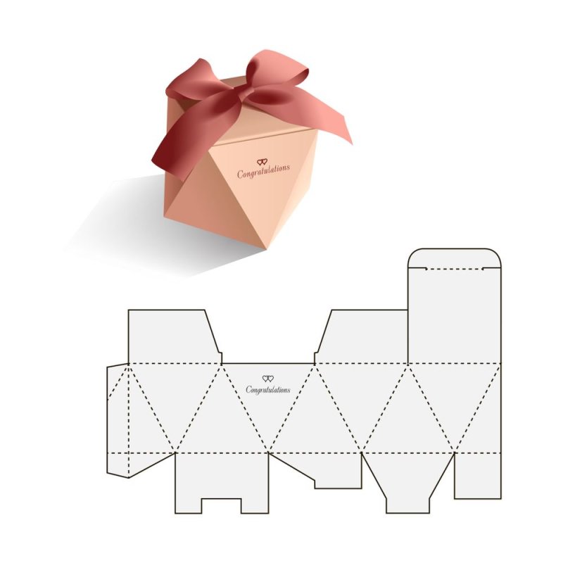 Развёртка коробочки для подарка