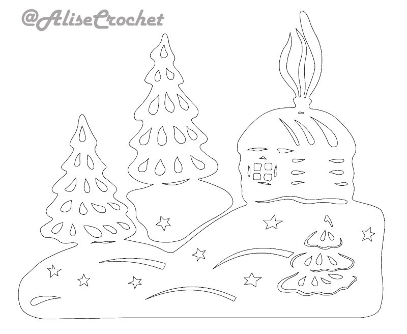 Новогодние трафареты на ок