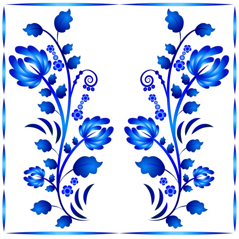 Гжельская роспись растительный узор