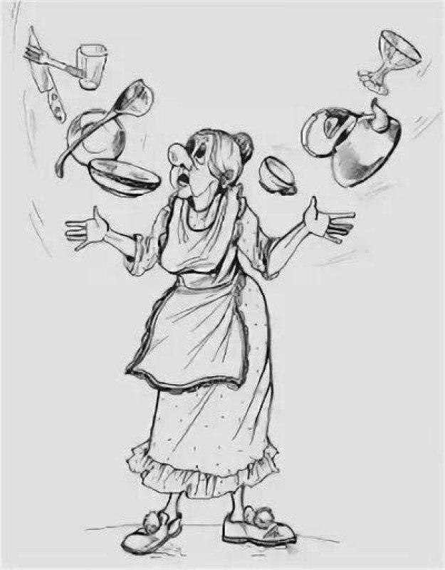 Федора из сказки Федорино горе раскраска