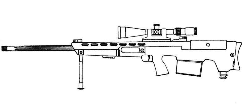 Barrett m82 чертеж