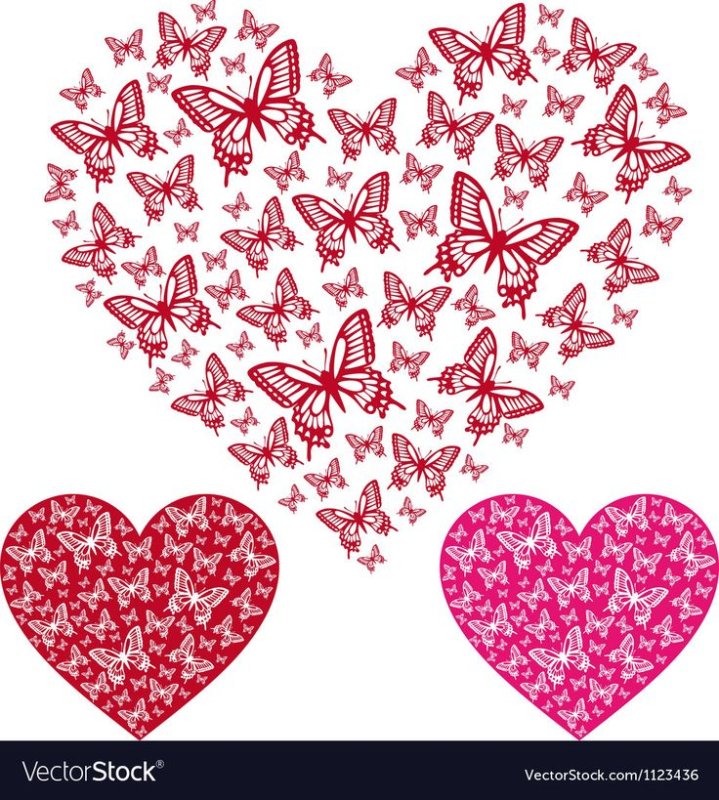 Сердечки бабочки цветочки