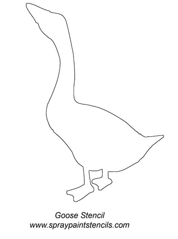 Трафарет гуся для вырезания