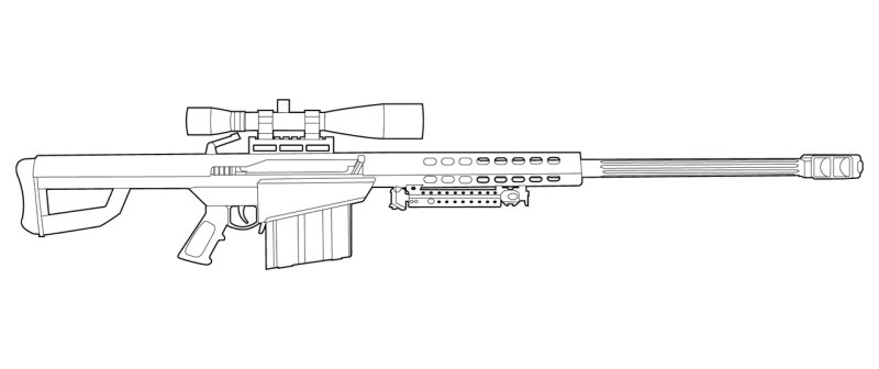 Чертёж винтовки Баррет 82