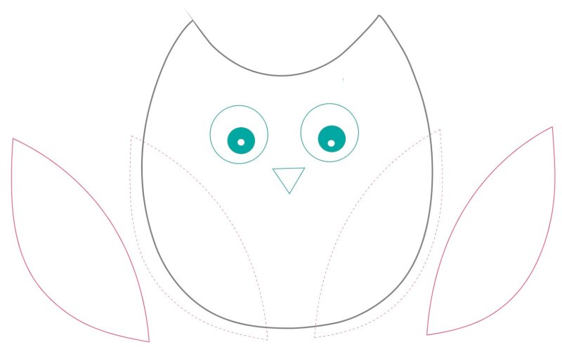 Трафарет Совы для аппликации