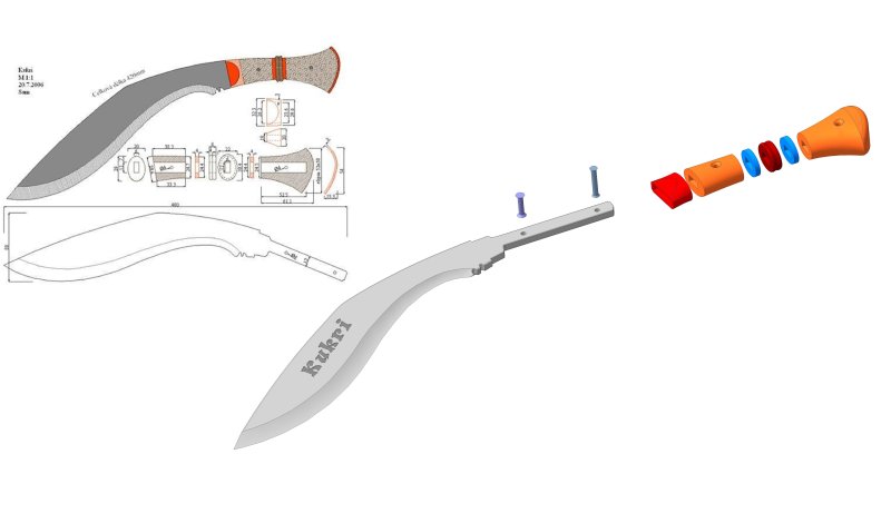 Нож кукри чертежи