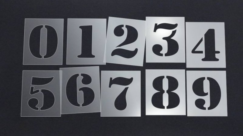 Цифры для нанесения трафарета