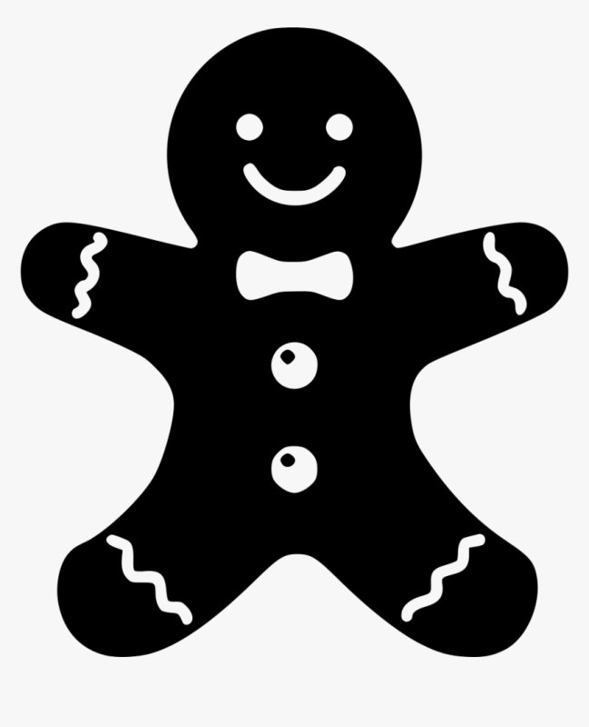 Пряничный человечек на белом фоне