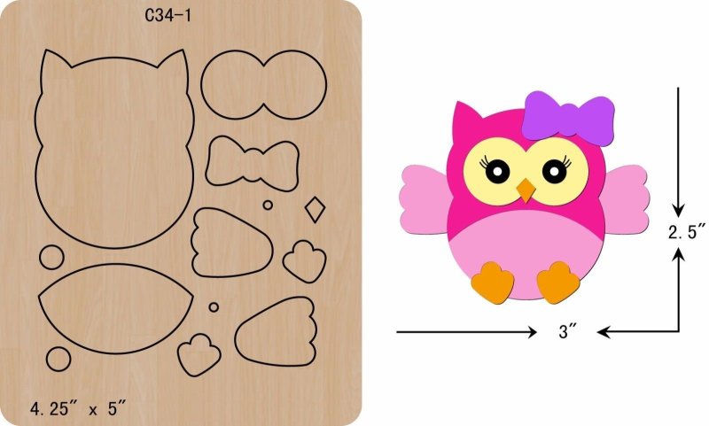 Трафарет Совы для аппликации