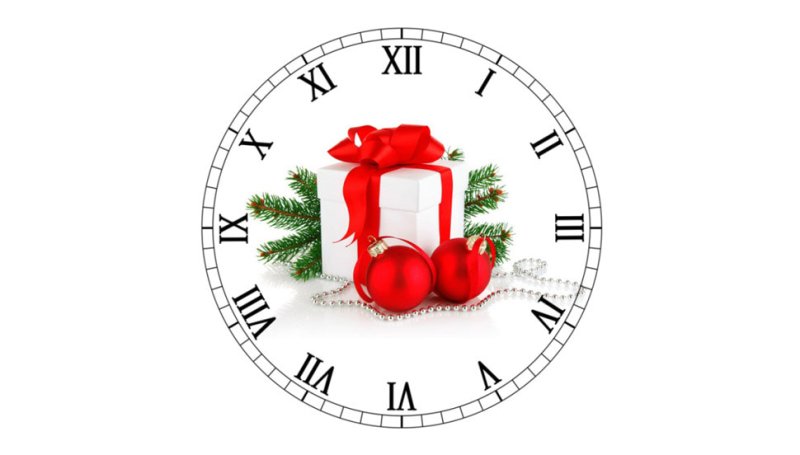Часы циферблат новый год