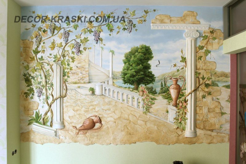 Виноградная лоза барельеф , фреска