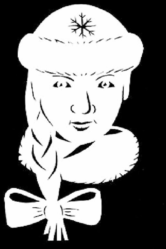 Вытынанка лицо Снегурочки